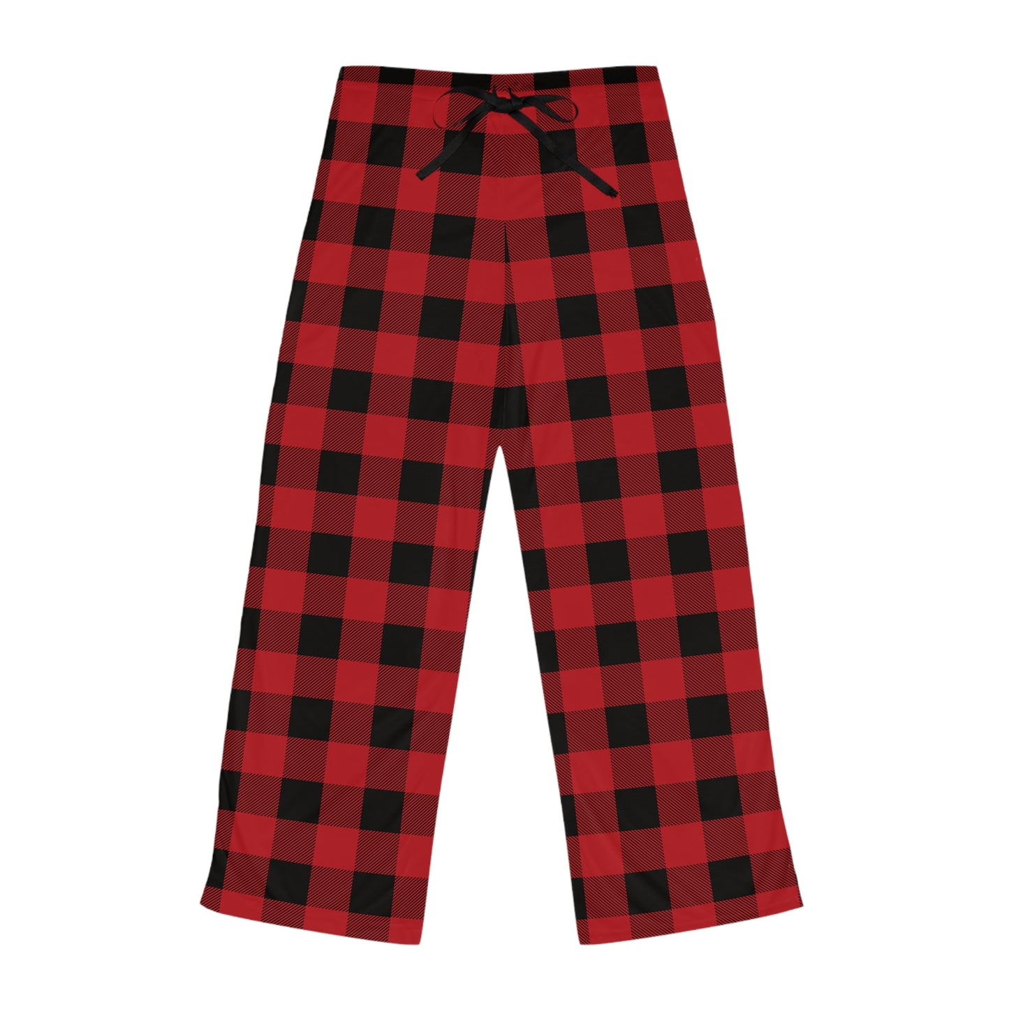 Red Checkered Plaid Pattern Women's Pajama Pants