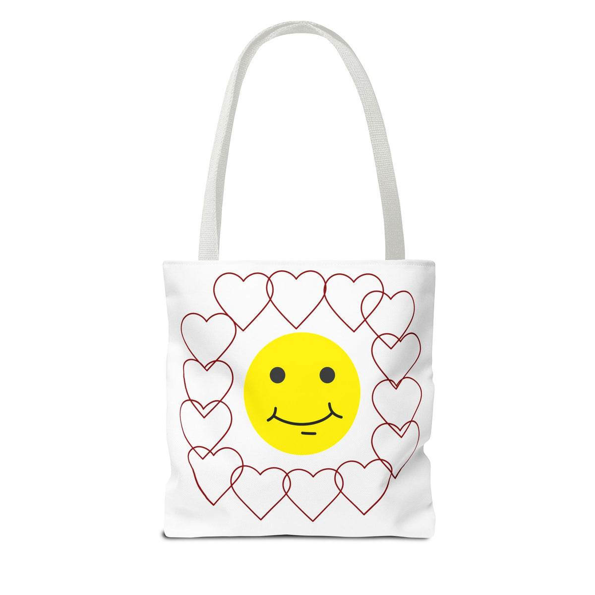 Smiley Face Heart Tote Bag