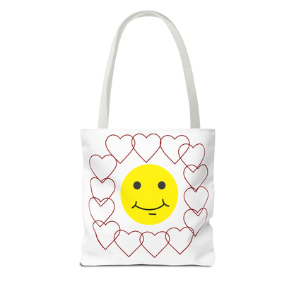 Smiley Face Heart Tote Bag
