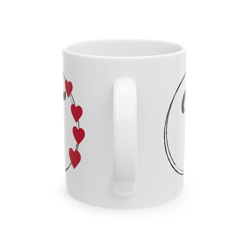 Letter "F" Monogram Heart Design Coffee Mug