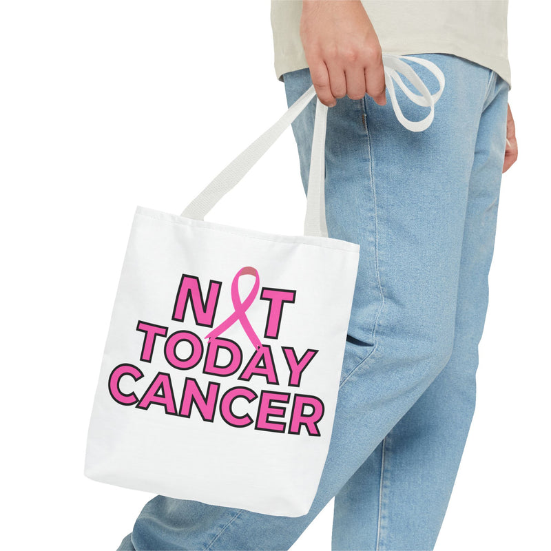 Not Today Cancer Pink Ribbon Tote Bag – Breast Cancer Awareness Tote