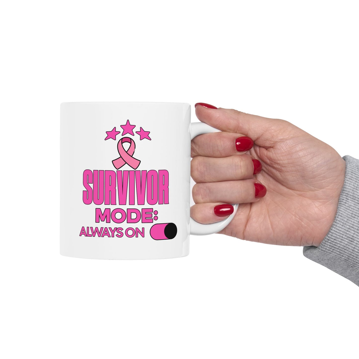 Survivor Mode: Always On - Breast Cancer Survivor Coffee Mug