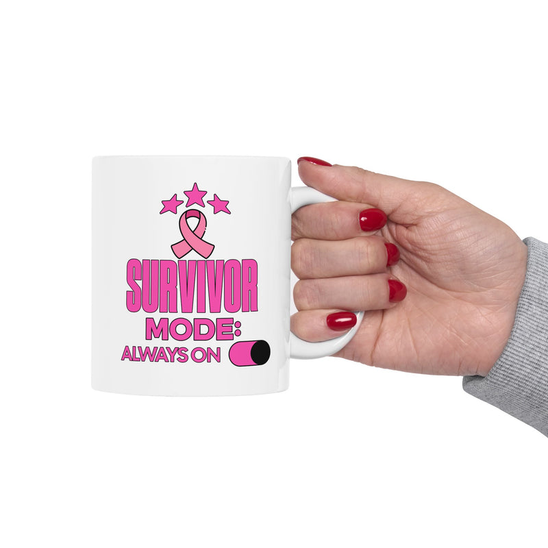 Survivor Mode: Always On - Breast Cancer Survivor Coffee Mug