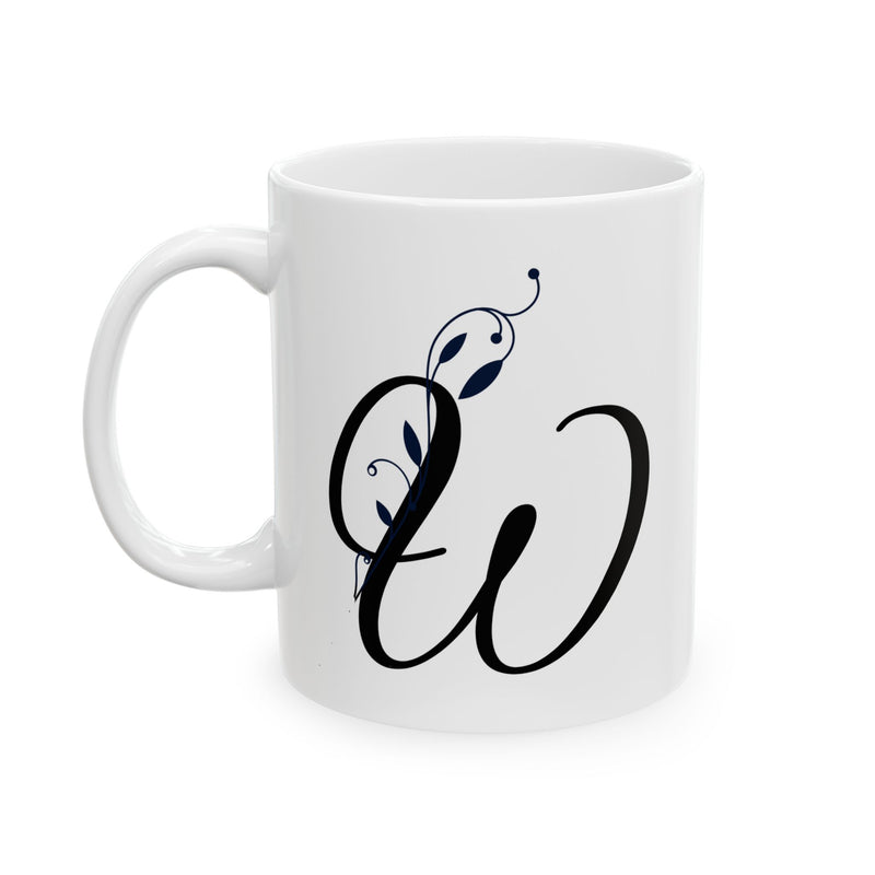Letter "W" Decorative Monogram Design Coffee Mug