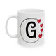 Letter "G" Monogram Heart Design Coffee Mug