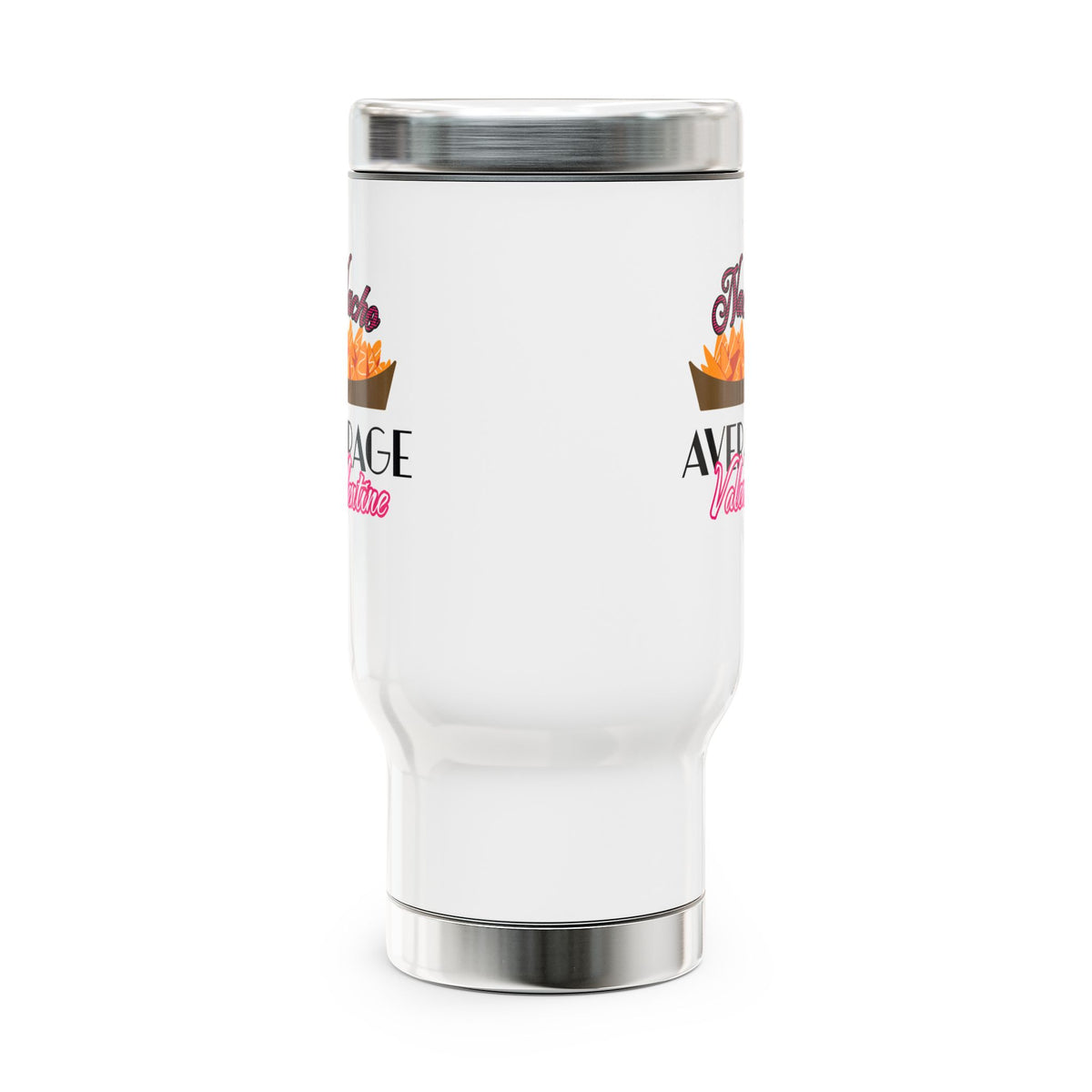 Nacho Average Valentine- Stainless Steel Travel Mug with Handle, 14oz