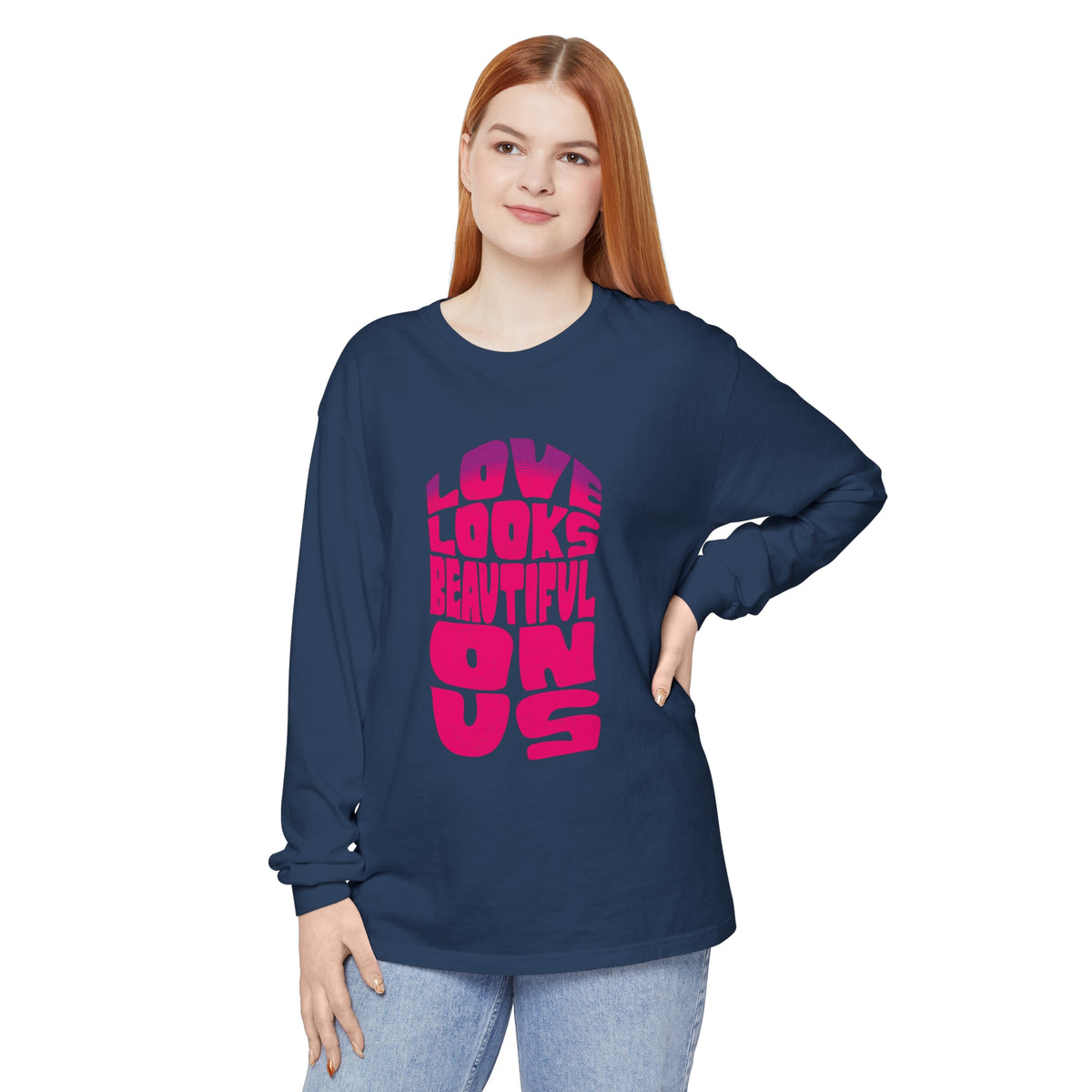 Love Looks Beautiful on Us - Romantic Long Sleeve T-Shirt