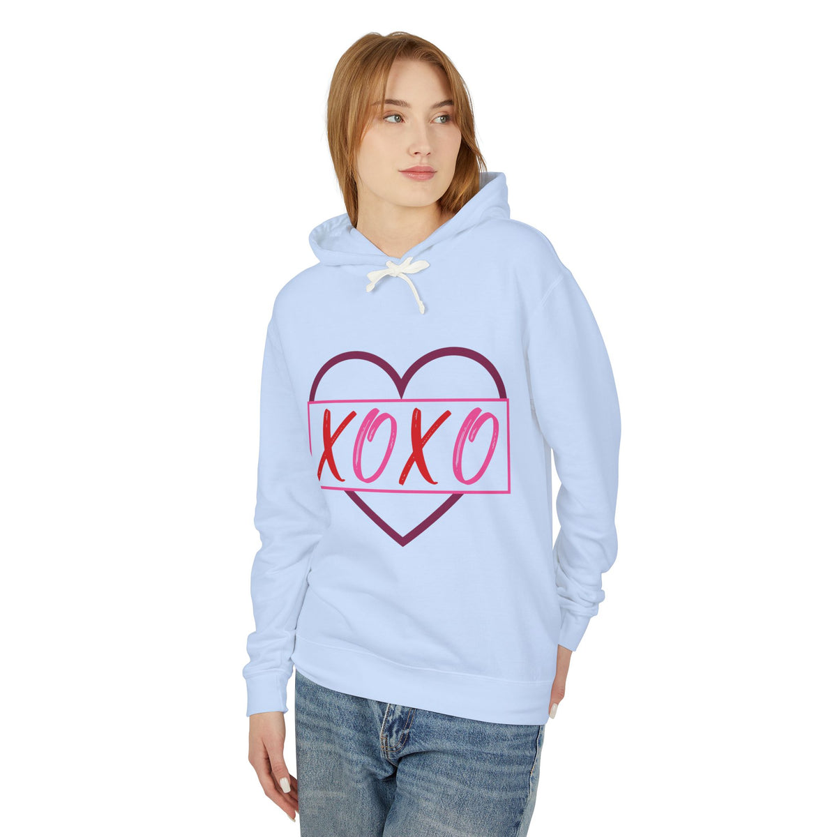 XOXO Romantic Unisex Lightweight Hooded Sweatshirt