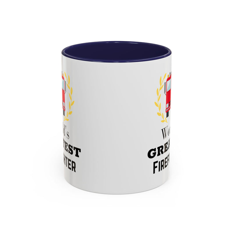 World's Greatest Firefighter Accent Coffee Mug - Firefighter Gift