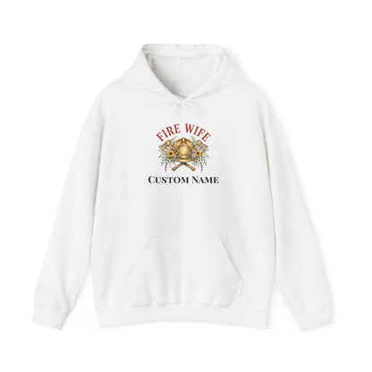Personalized Fire Wife Hoodie | Custom Name Firefighter Wife Gift