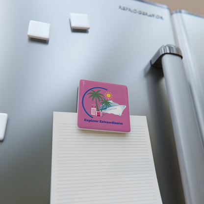 Explorer Extraordinaire Porcelain Magnet - Pink