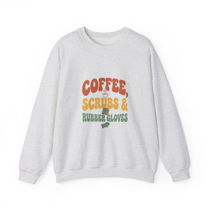 Coffee Scrubs and Rubber Gloves Sweatshirt — Funny Nurse Coffee Crewneck