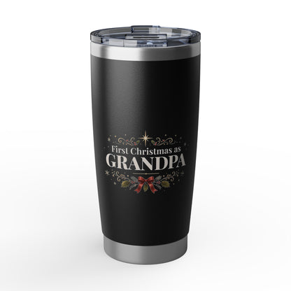 First Christmas as Grandpa 20oz Skinny Tumbler | First Time Grandpa Christmas Gift