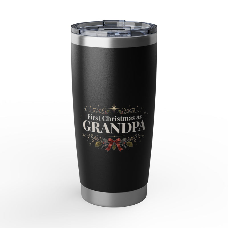First Christmas as Grandpa 20oz Skinny Tumbler | First Time Grandpa Christmas Gift