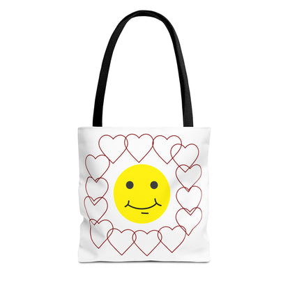 Smiley Face Heart Tote Bag