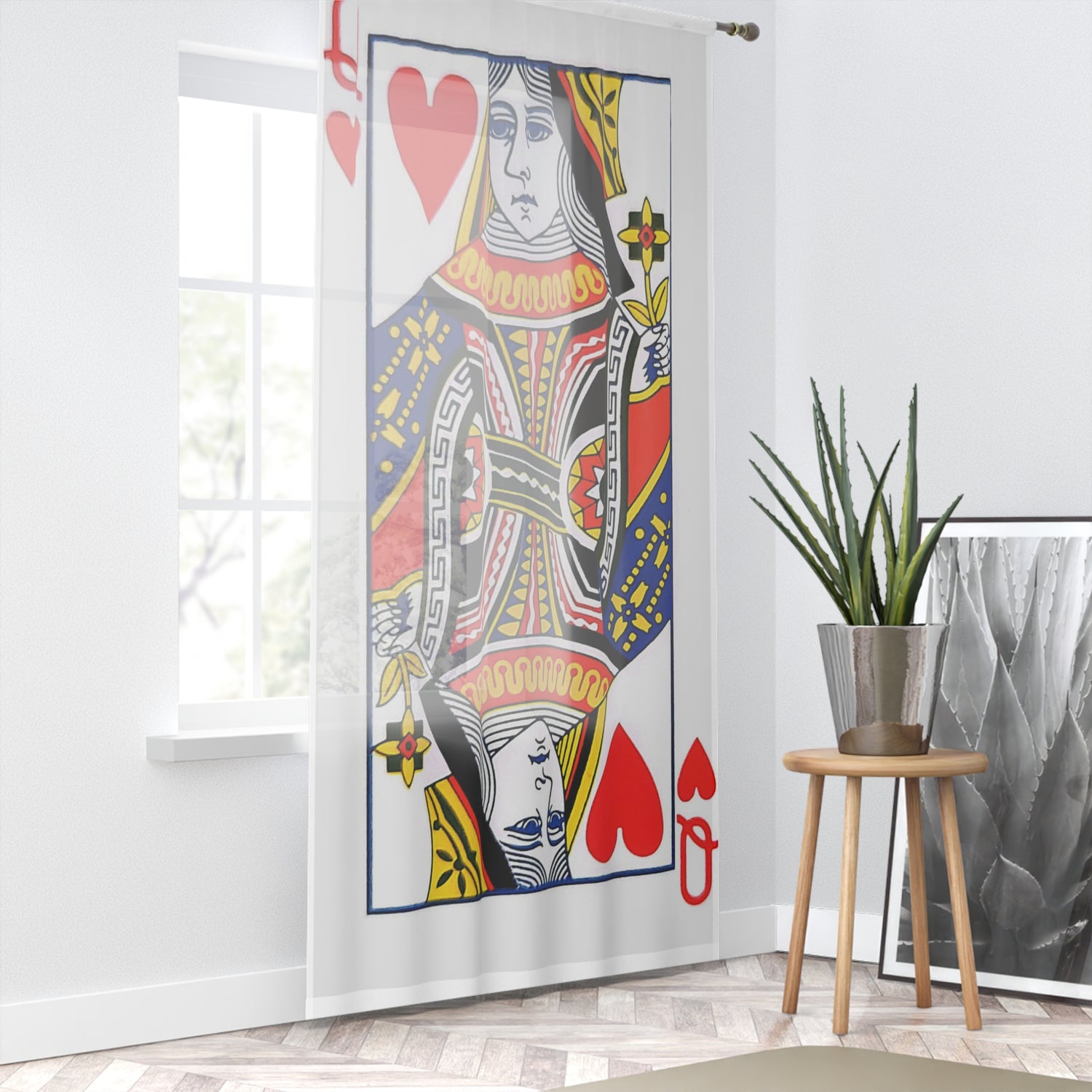 Queen of Hearts Window Curtain (1 Piece)