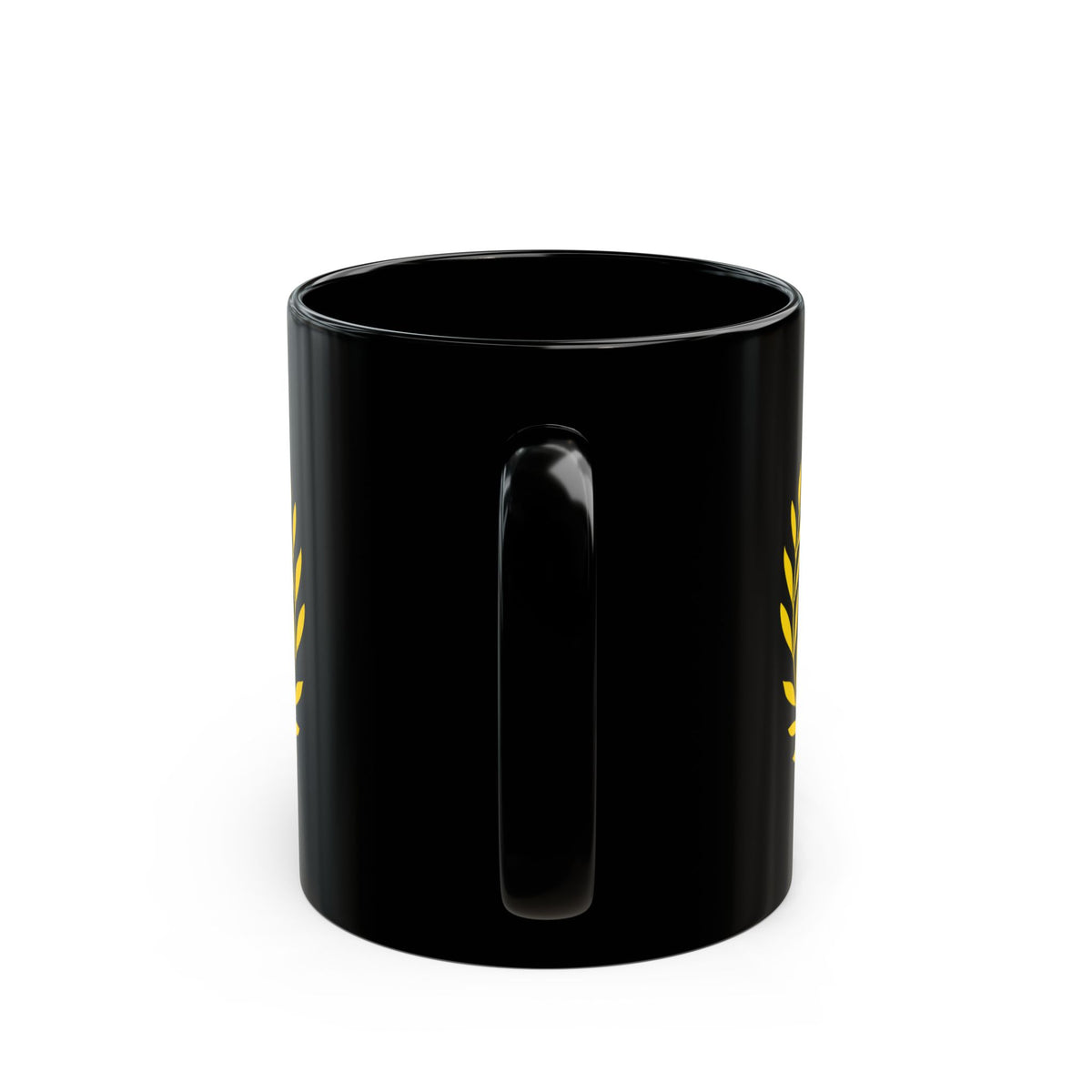 Elegant Letter "U" Laurel Monogram Black Coffee Mug