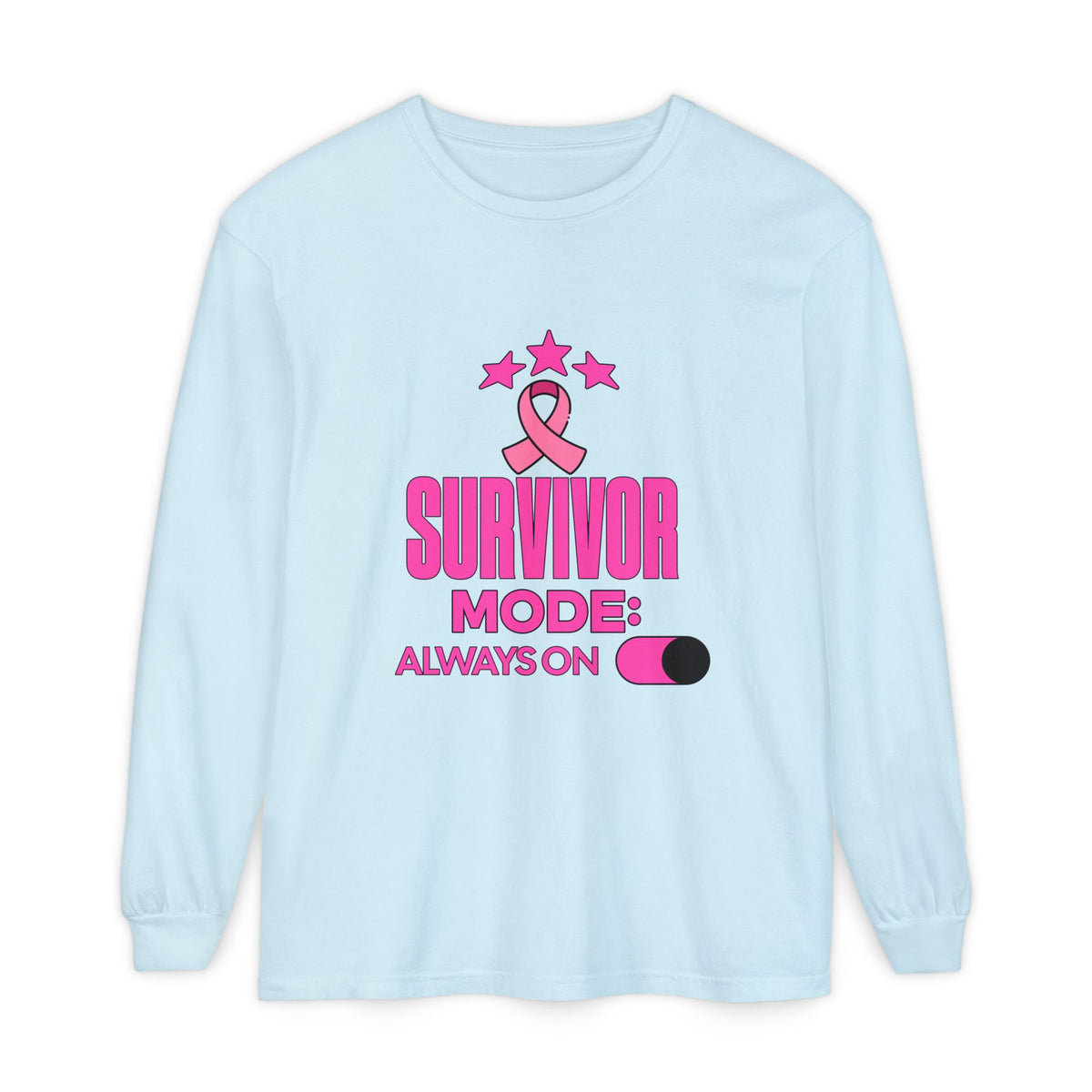 Survivor Mode: Always On - Breast Cancer Survivor Long Sleeve T-Shirt
