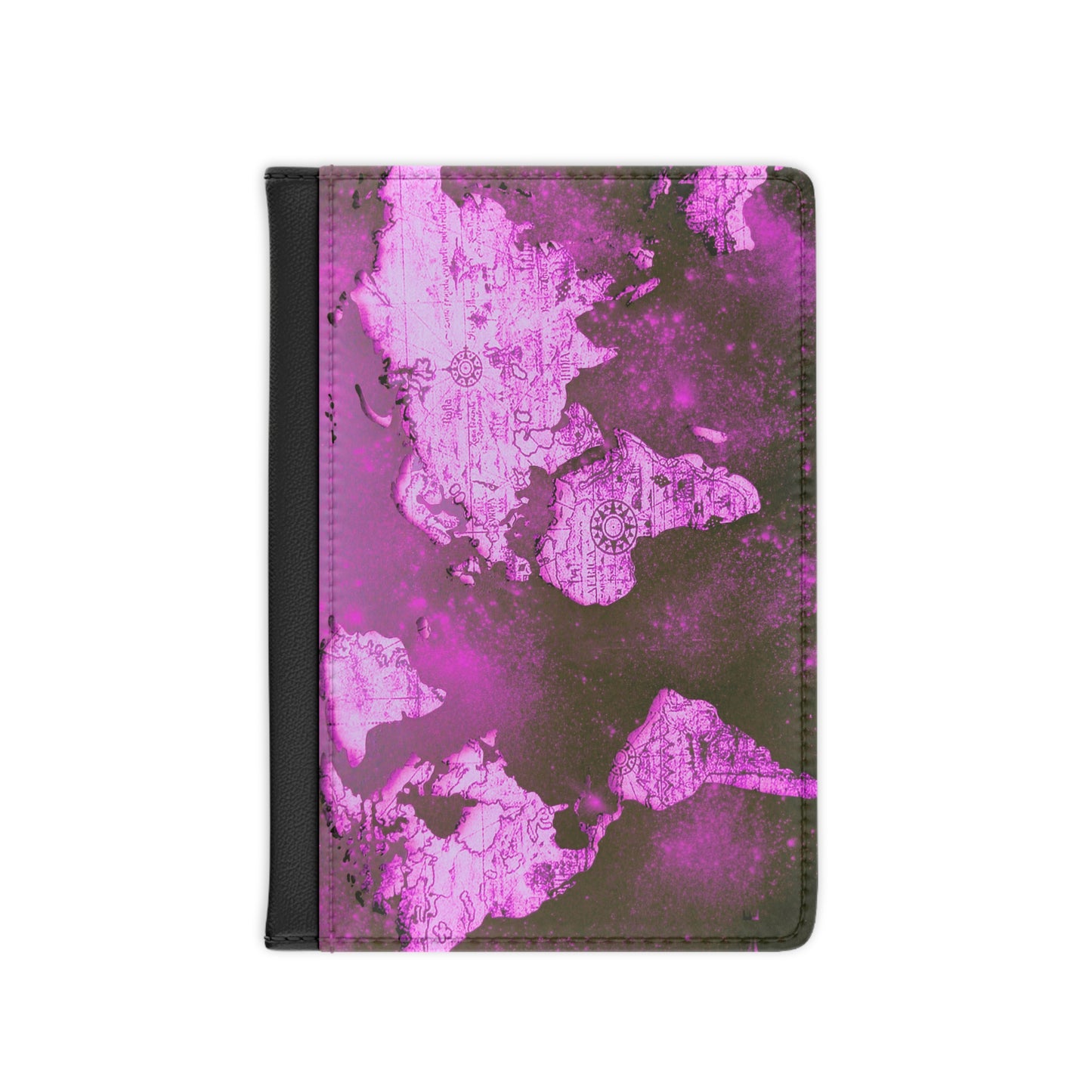 Mauve World Map Passport Cover