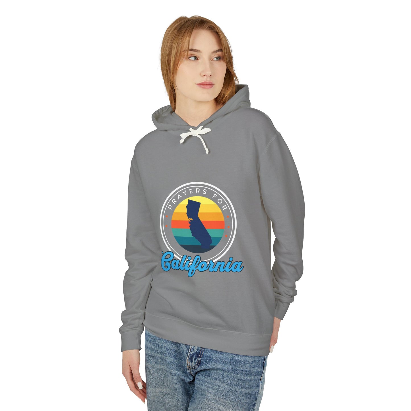 Prayers for California Unisex Lightweight Hooded Sweatshirt