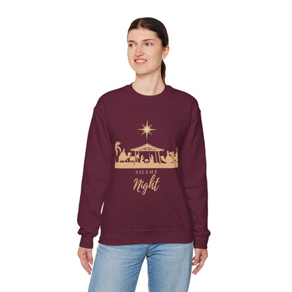 Silent Night - Christmas Nativity Unisex Heavy Blend™ Crewneck Sweatshirt