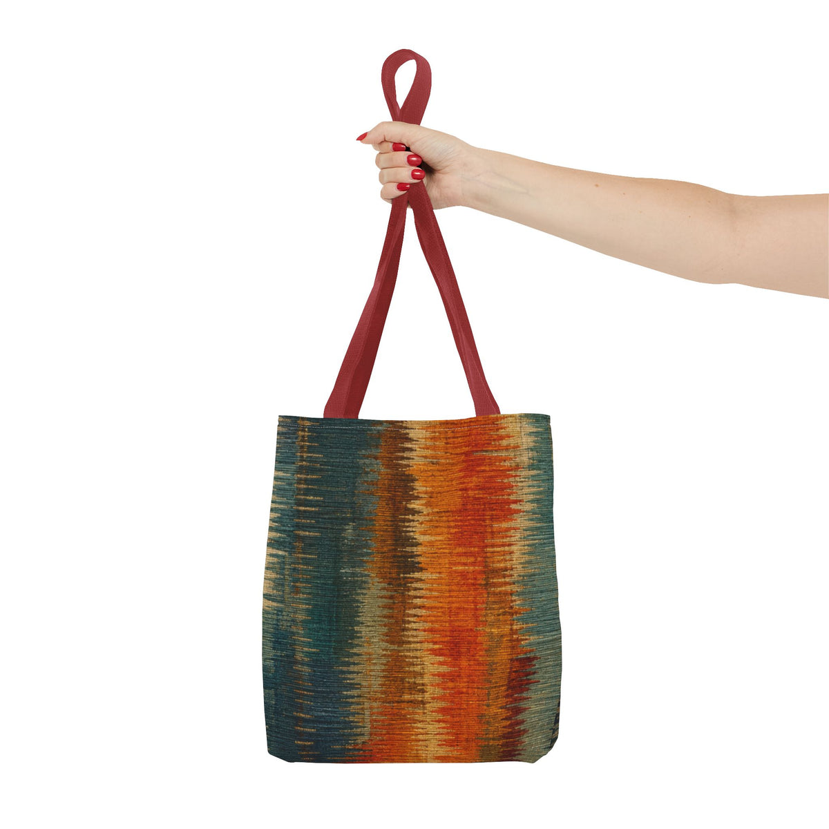 Bohemian Ikat Stripe Tote Bag — Colorful Southwestern AOP Carryall