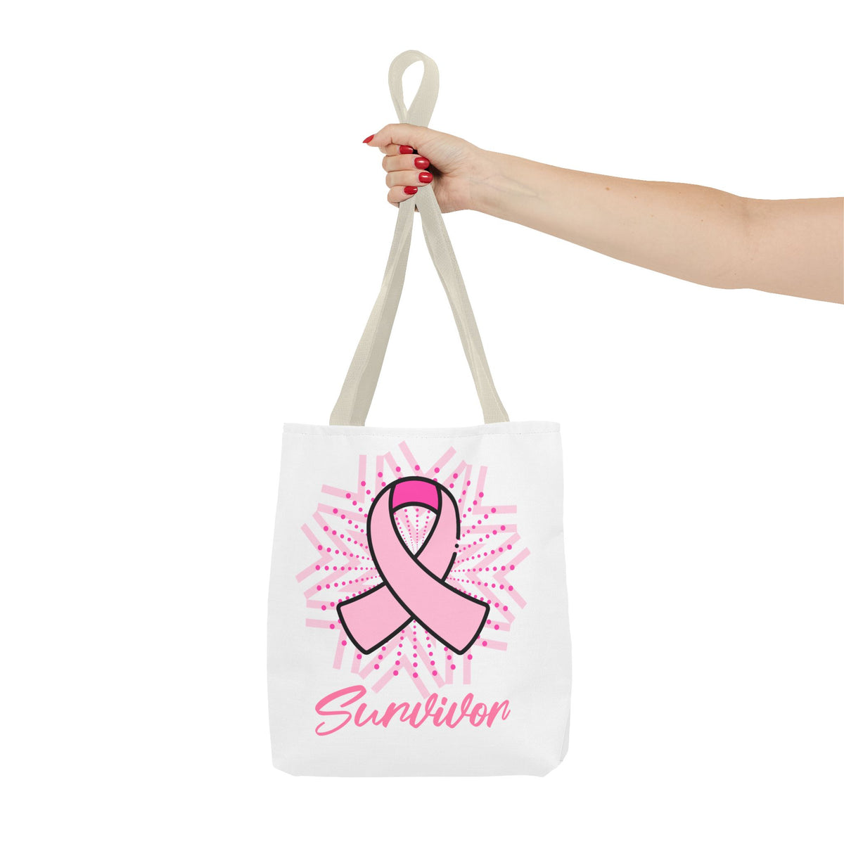 Breast Cancer Survivor Pink Ribbon Tote Bag
