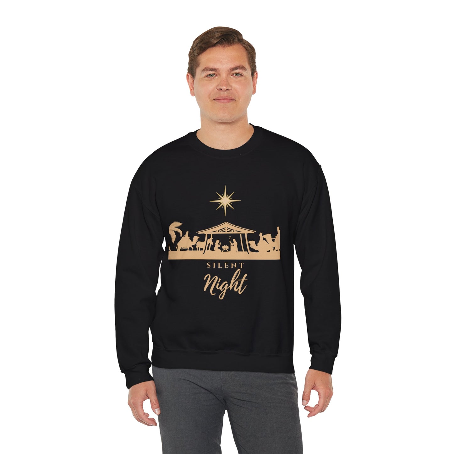 Silent Night - Christmas Nativity Unisex Heavy Blend™ Crewneck Sweatshirt