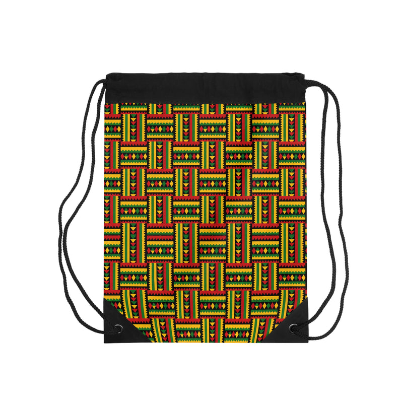 Kente Pattern Drawstring Bag