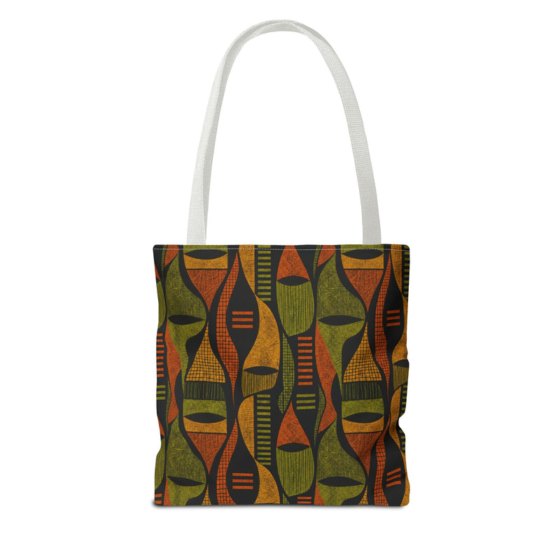 Retro Tribal Pattern Tote Bag – Earthy Boho All-Over Print Tote