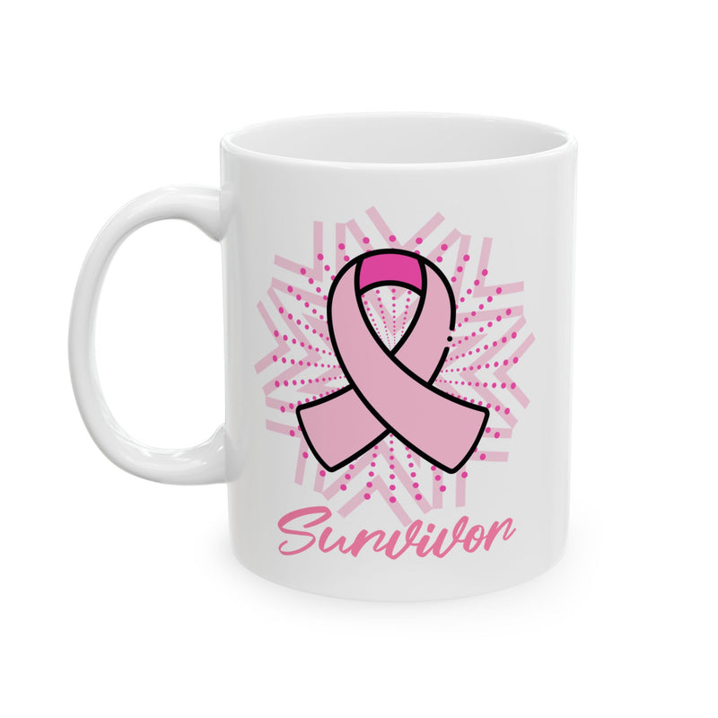 Breast Cancer Survivor Pink Ribbon Coffee Mug