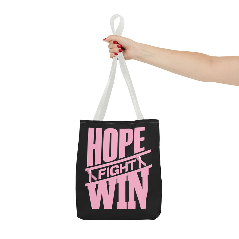 Hope, Fight, Win - Breast Cancer Survivor Tote Bag