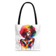 Colorful Abstract Black Woman Tote Bag