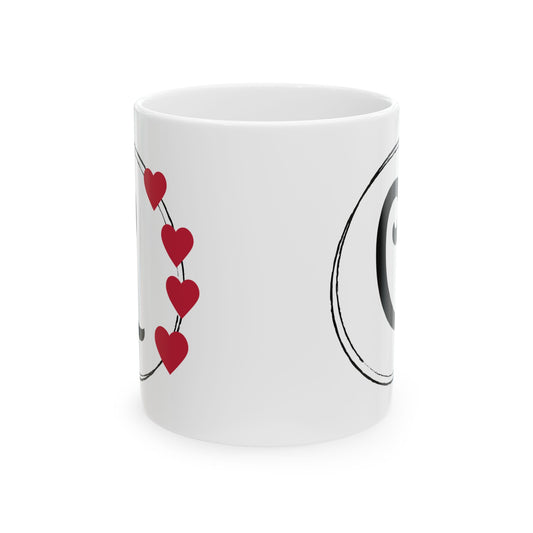 Letter "C" Monogram Heart Design Coffee Mug