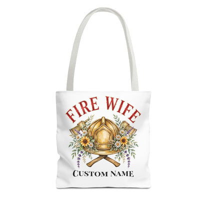 Personalized Fire Wife Tote Bag | Custom Name Firefighter Wife Gift