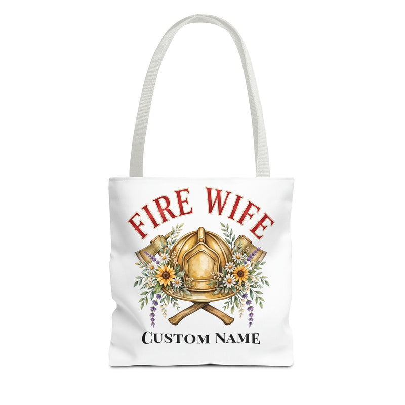Personalized Fire Wife Tote Bag | Custom Name Firefighter Wife Gift