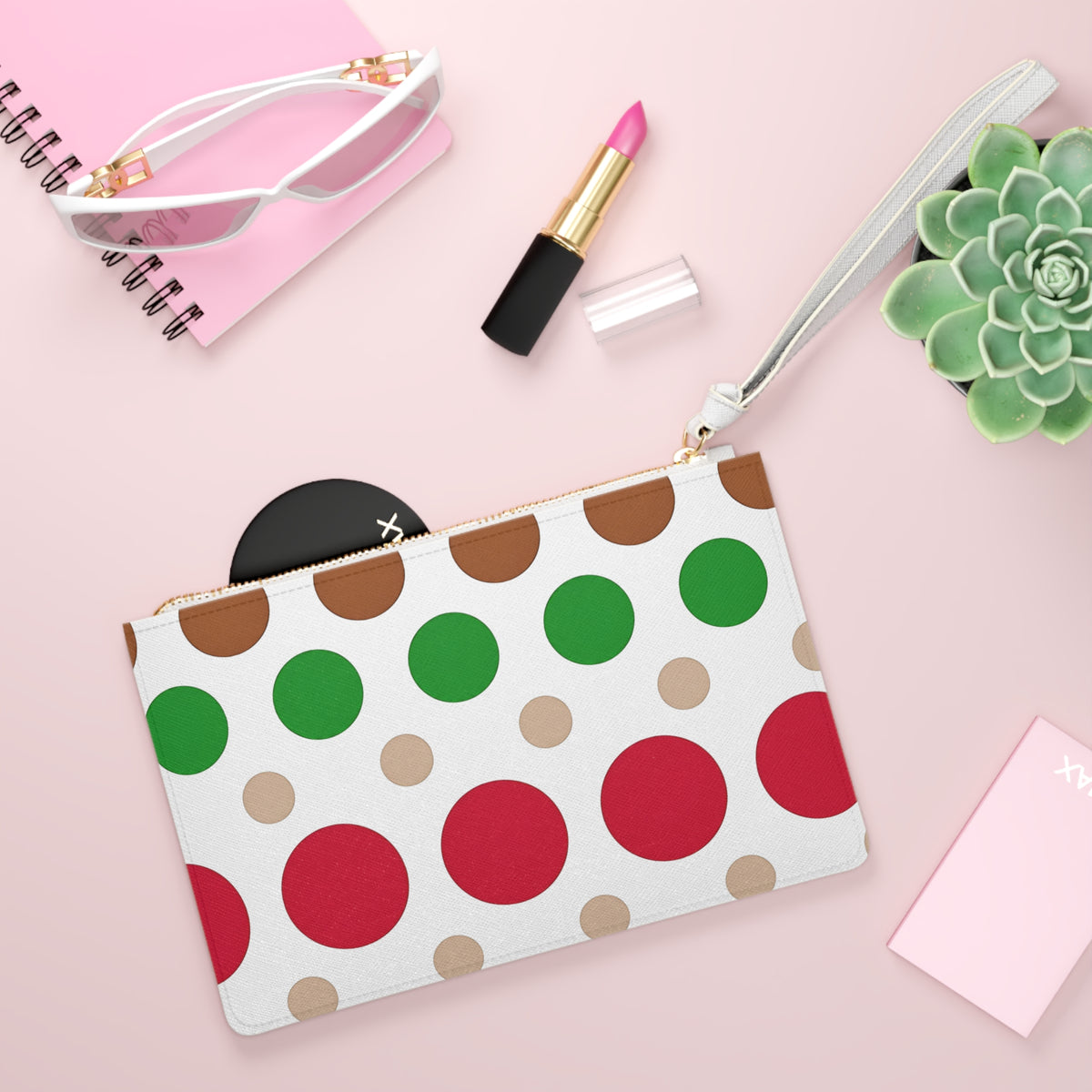 Colorful Polka Dot Clutch Bag