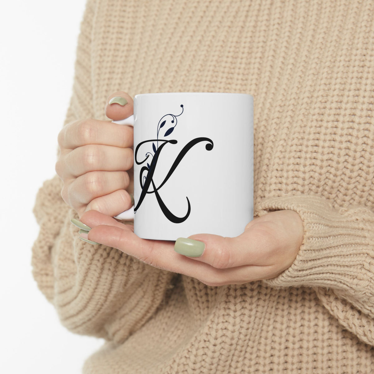 Letter "K" Decorative Monogram Design Coffee Mug