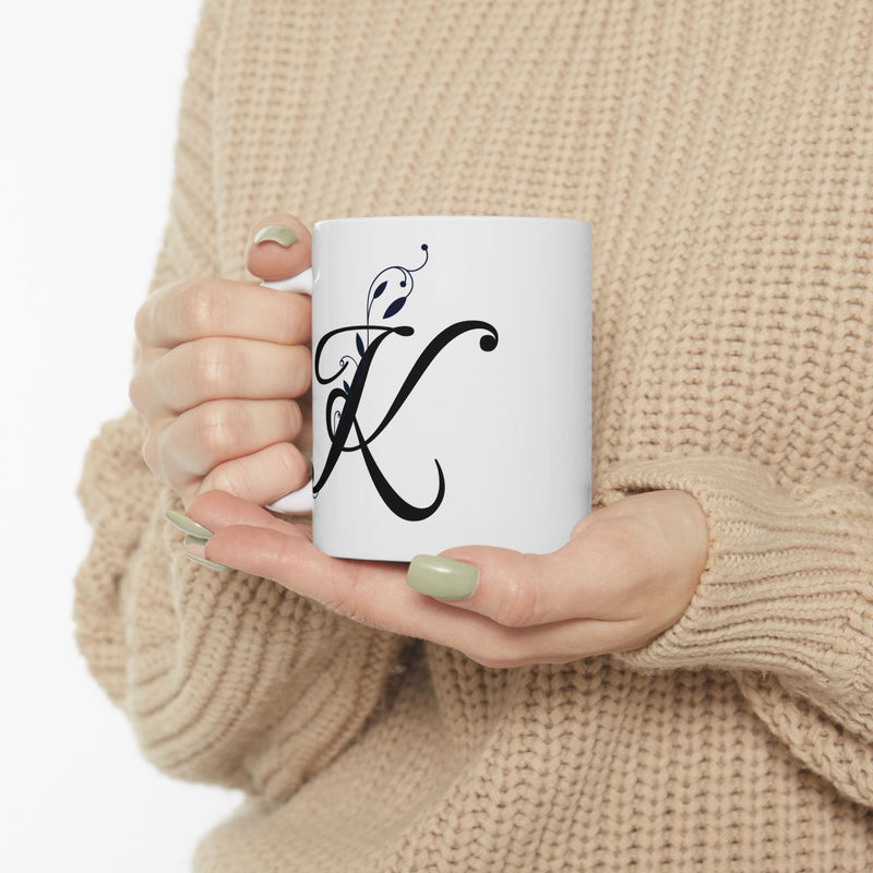 Letter "K" Decorative Monogram Design Coffee Mug