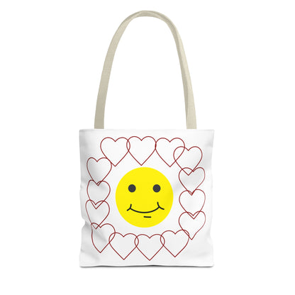 Smiley Face Heart Tote Bag