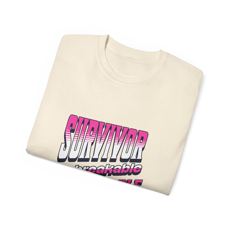 Survivor; Unbreakable, Unstoppable - Breast Cancer Survivor Ultra Cotton T-Shirt