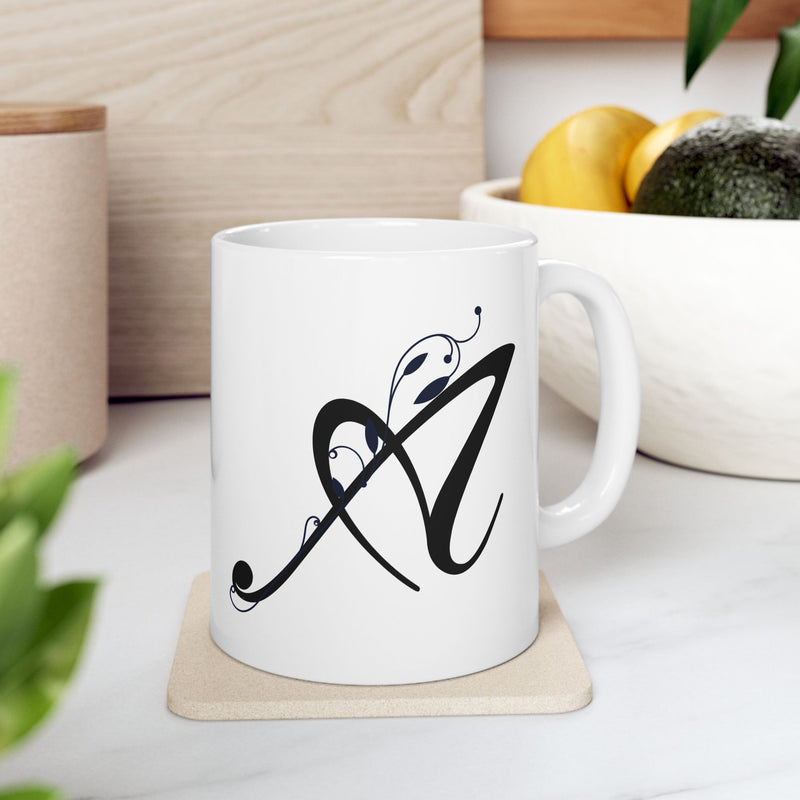 Letter "A" Decorative Monogram Design Coffee Mug