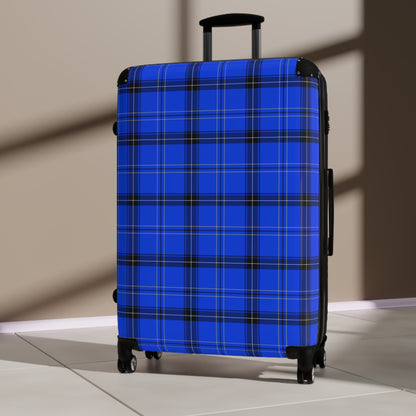 Blue Plaid Pattern Suitcase