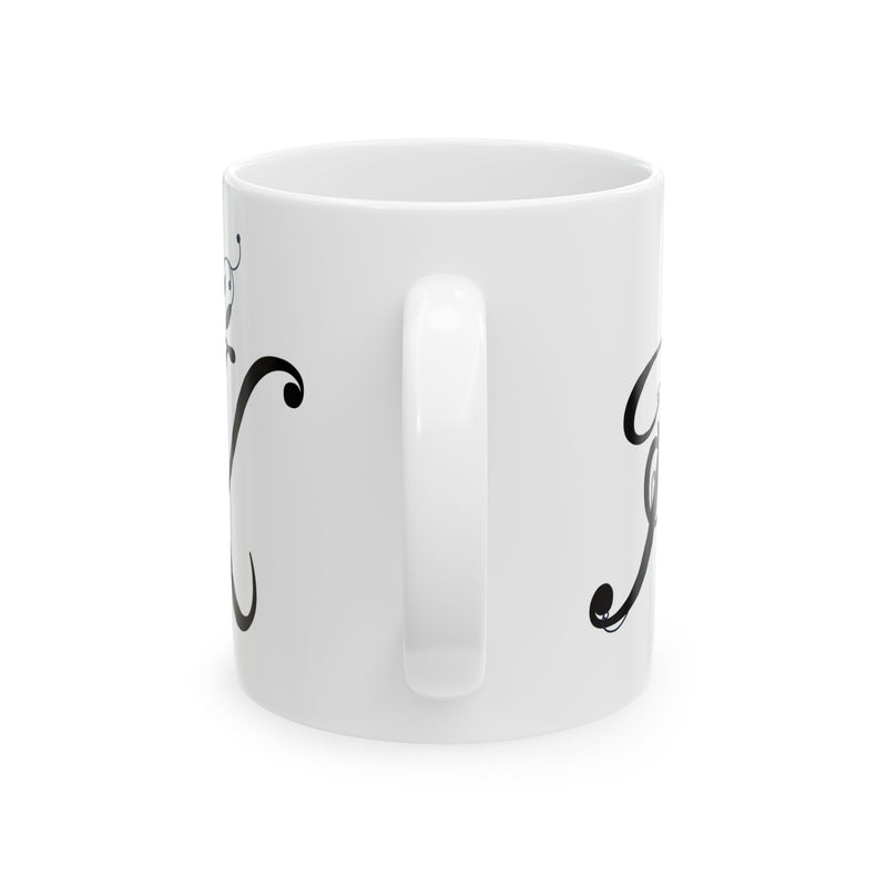 Letter "K" Decorative Monogram Design Coffee Mug
