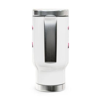 Survivor Warrior Breast Cancer Survivor Stainless Steel Travel Mug with Handle, 14oz
