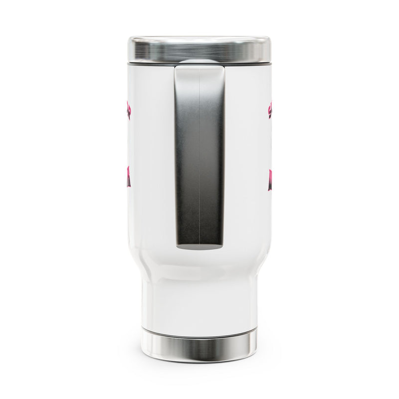 Survivor Warrior Breast Cancer Survivor Stainless Steel Travel Mug with Handle, 14oz