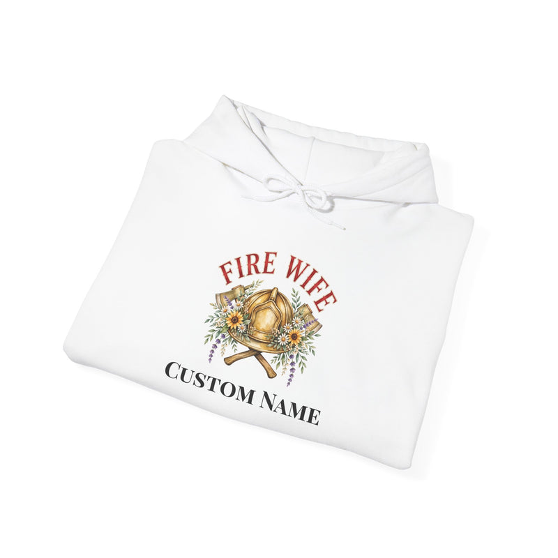 Personalized Fire Wife Hoodie | Custom Name Firefighter Wife Gift