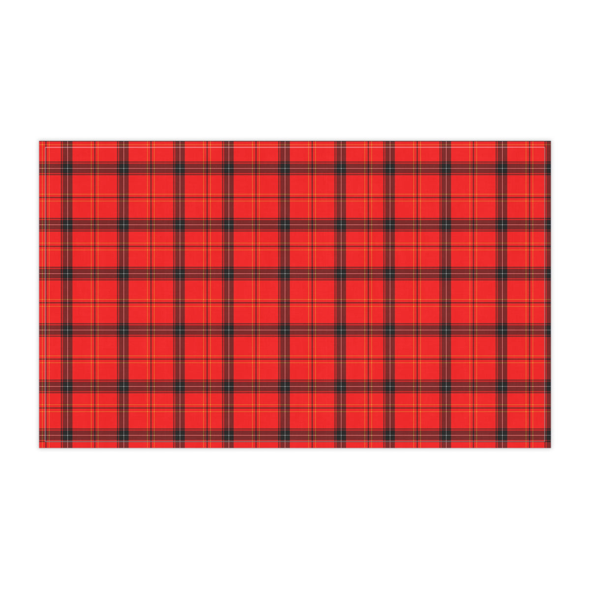 Red Plaid Pattern Tea Towel (cotton, poly)
