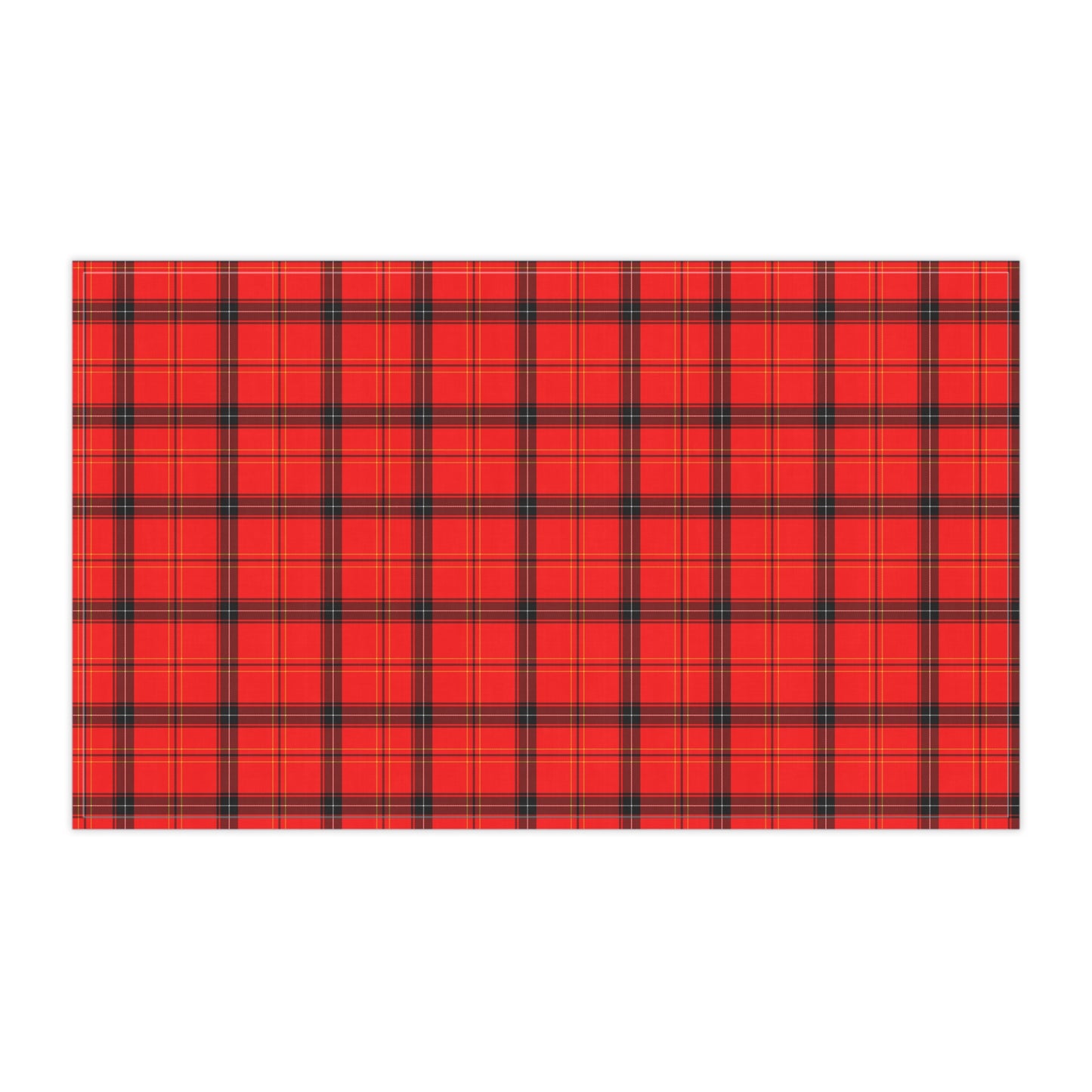 Red Plaid Pattern Tea Towel (cotton, poly)