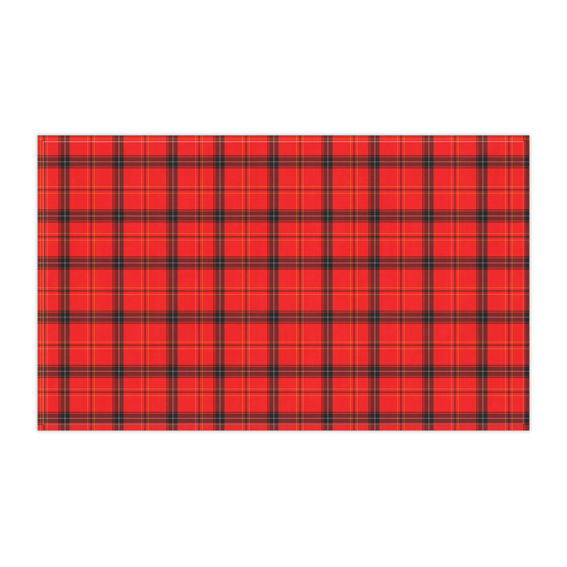 Red Plaid Pattern Tea Towel (cotton, poly)